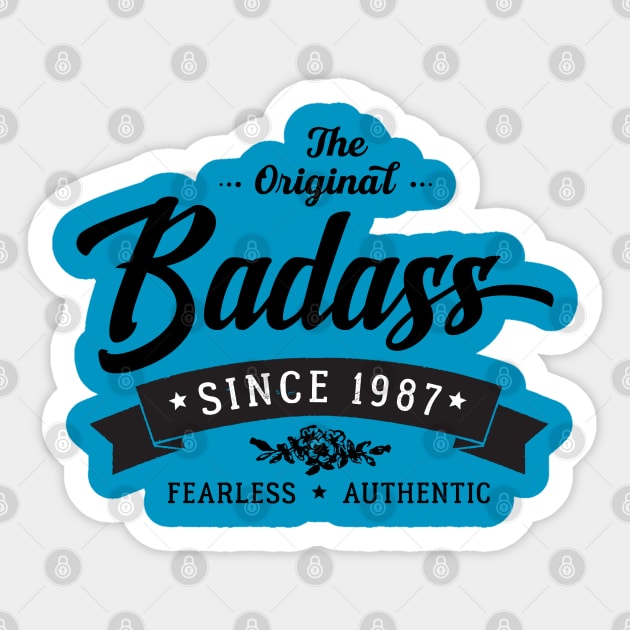 Badass since 1987 Sticker by mamita